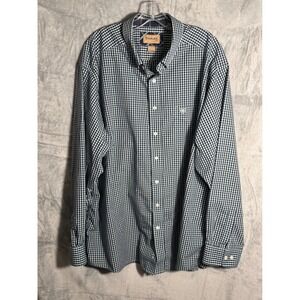 Ariat pro series Mens Wrinkle Free Gingham blue Long Slev Button Down Shirt XXL